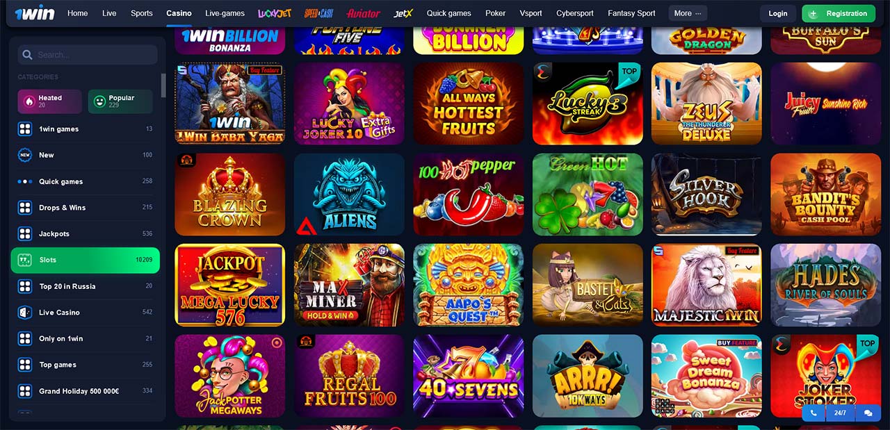 1win casino slots