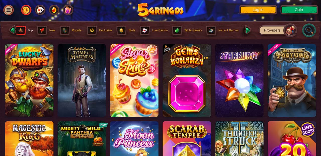 5grinos casino slots