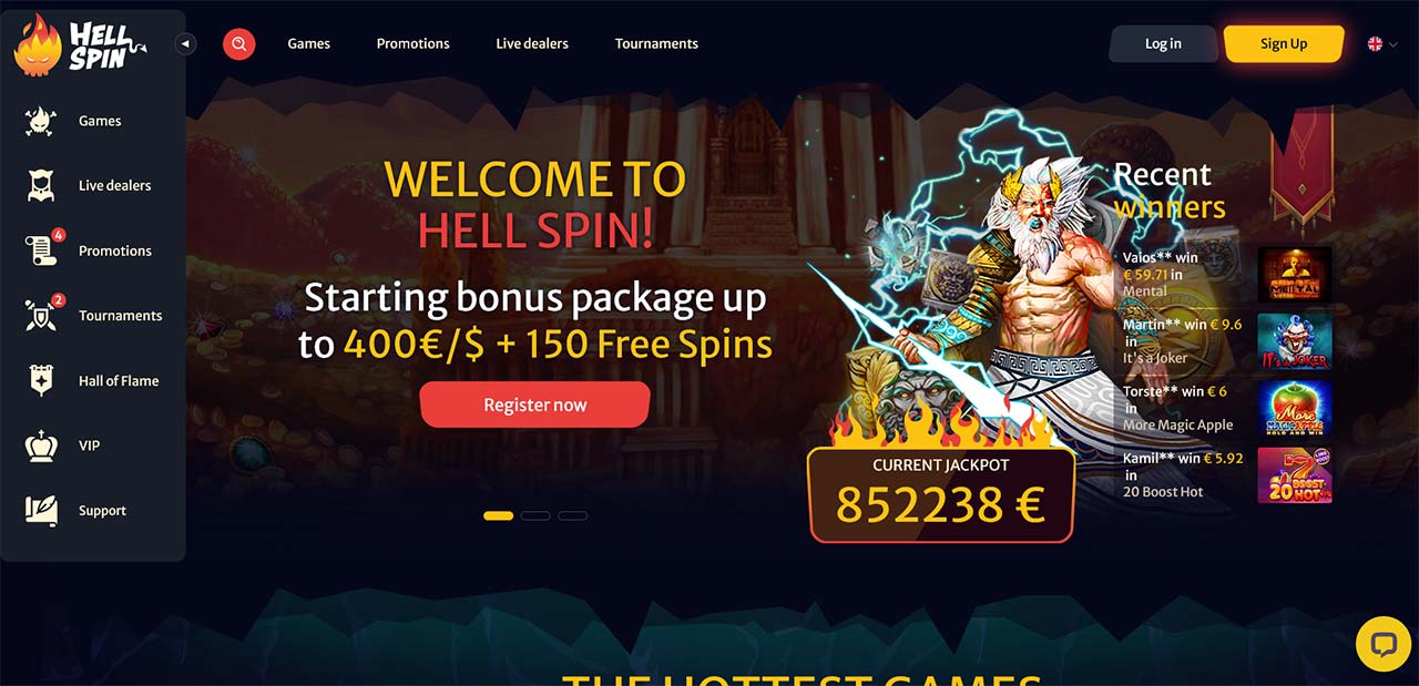 hell spin casino login