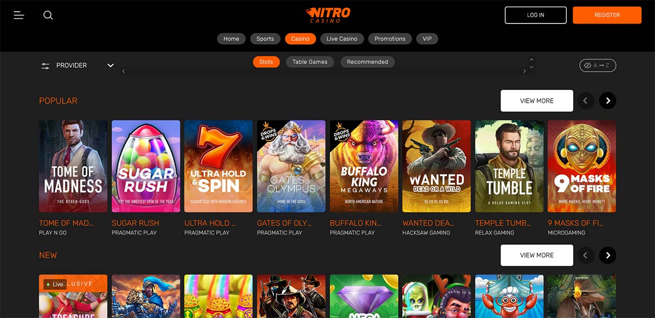 nitro casino slots